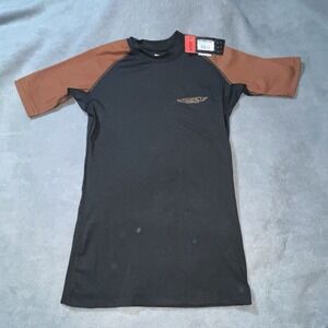 Exxact Sports Short Sleeve Kids Rash Guard YL Black/Brown